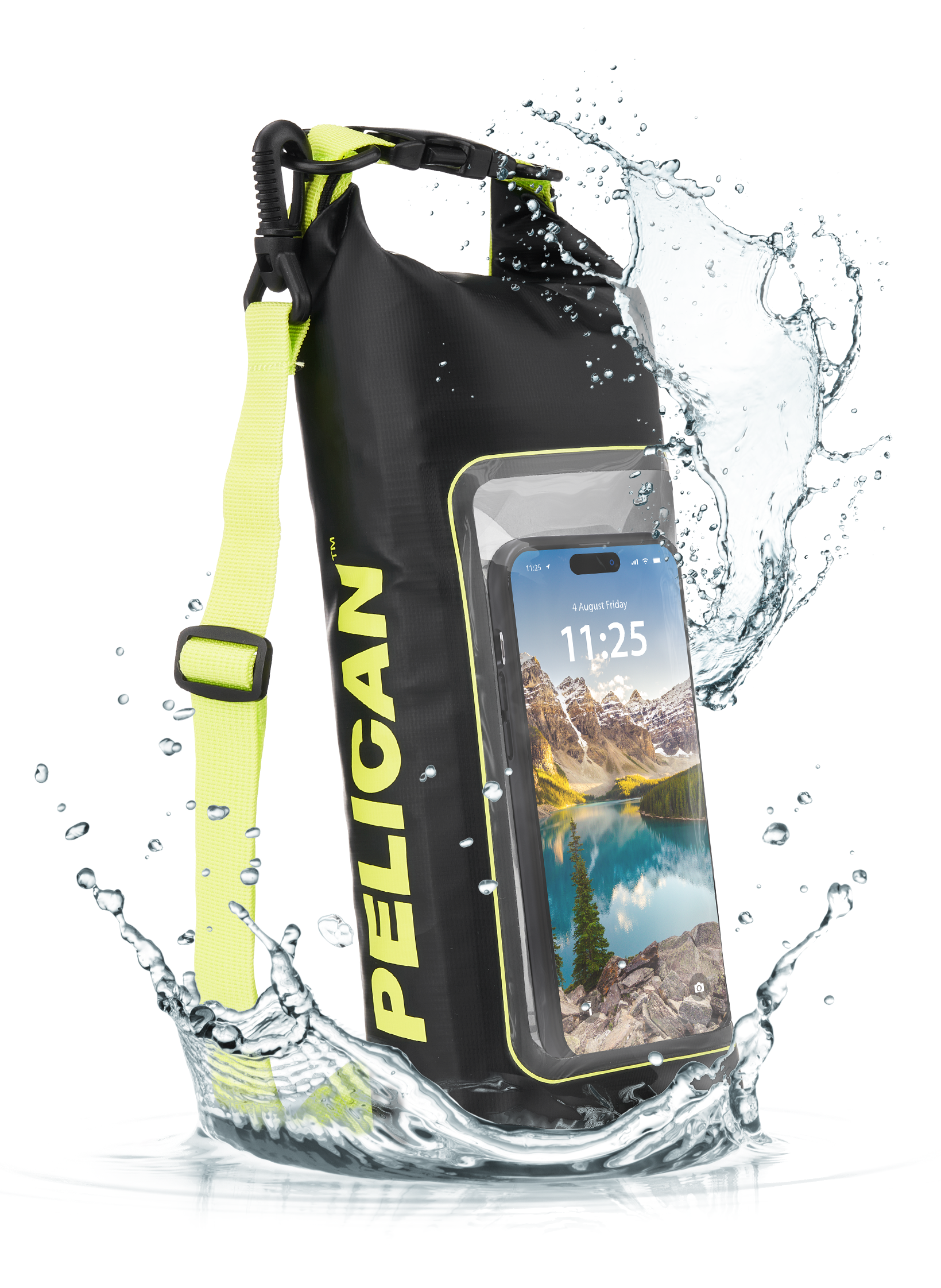 Marine Waterproof 2L Dry Bag (Black/Hi Vis Yellow) - Dry Bag – Pelican  Outdoor
