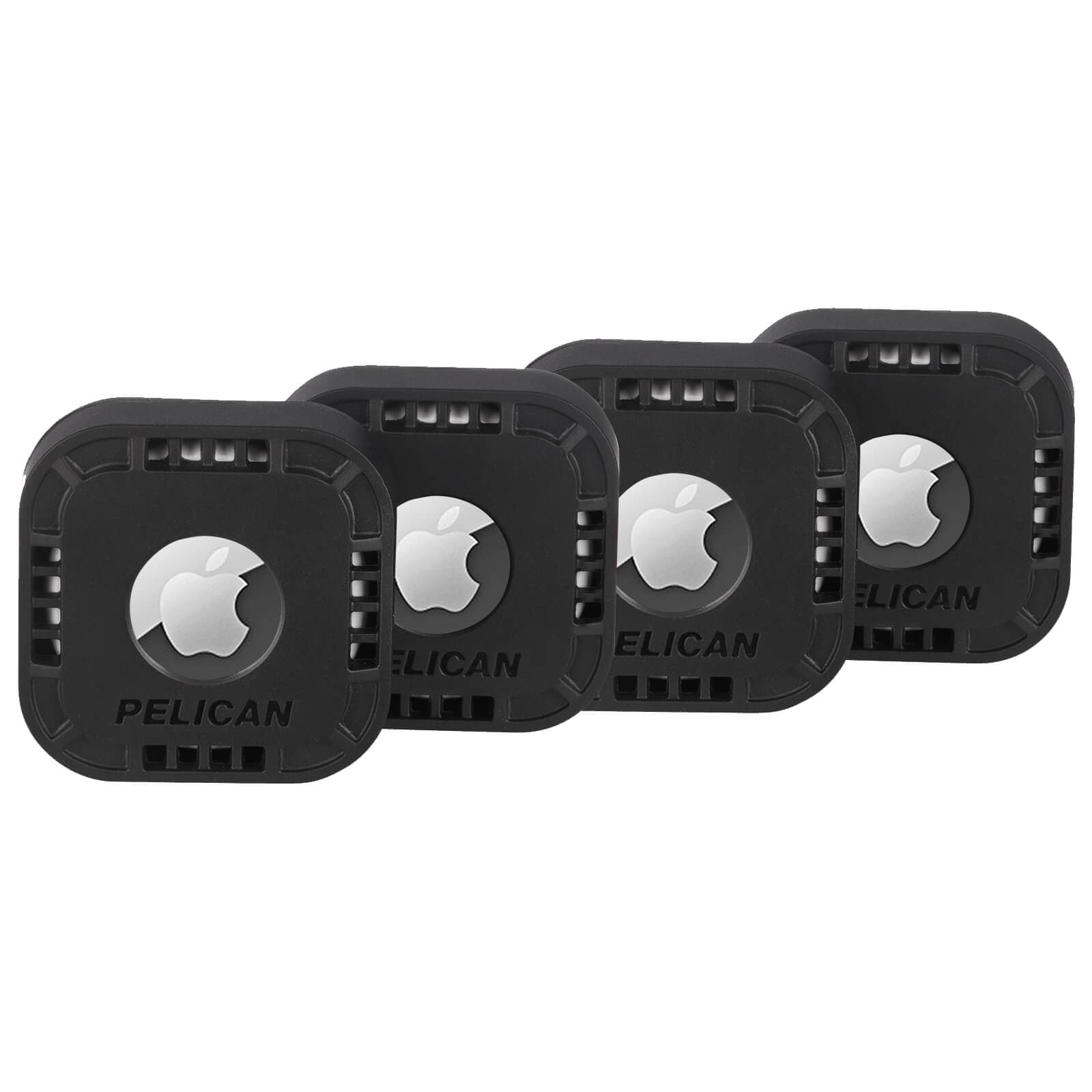 Pelican Protector Sticker Mount Case for AirTag Devices (4 Pack) -  Black/Orange/Hi Vis Yellow/Grey